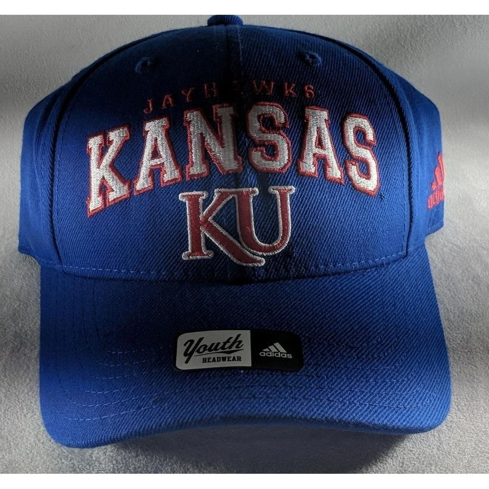 Adidas Youth One Size Fits All Kansas Jayhawks NCAA Baseball‎ Hat Cap NEW